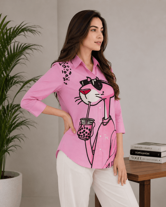 Panther Vibe - Funky Elegance (Button Down Shirt)