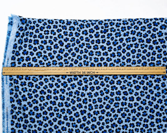 Leopard Bae (Blue Edition) Unstitched | Shirts | Premium Swiss Cotton Fabric