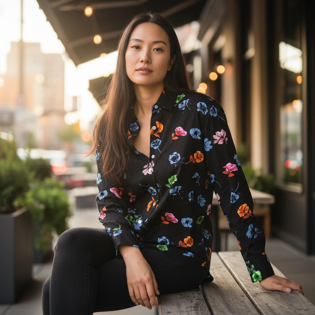 Floral Bae - ButtonDown Shirt