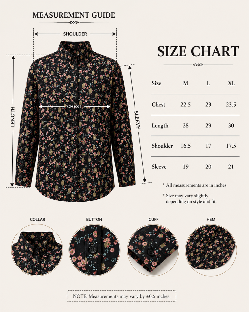 "Gold Leaf" | Button Down Shirt | Full Sleeves