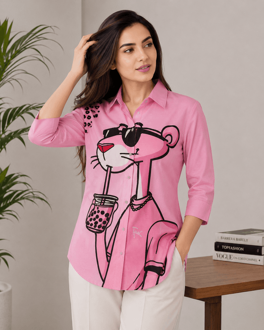 Panther Vibe - Funky Elegance (Button Down Shirt)
