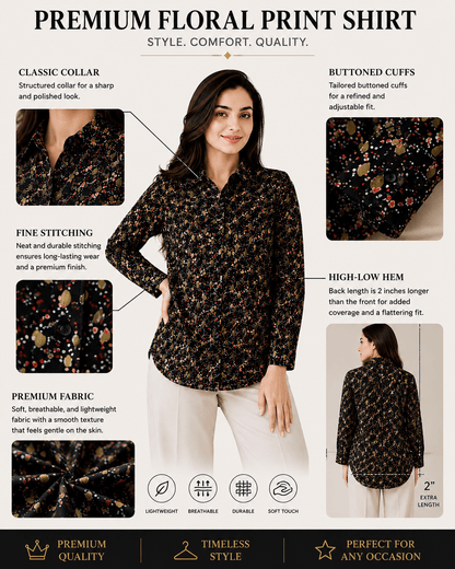 "Gold Leaf" | Button Down Shirt | Full Sleeves
