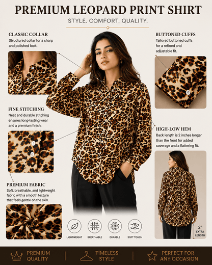 "Leopard Bae" | Button Down Shirt | Full Sleeves
