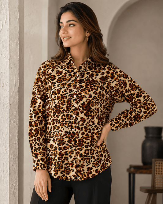 Leopard Bae - ButtonDown Shirt