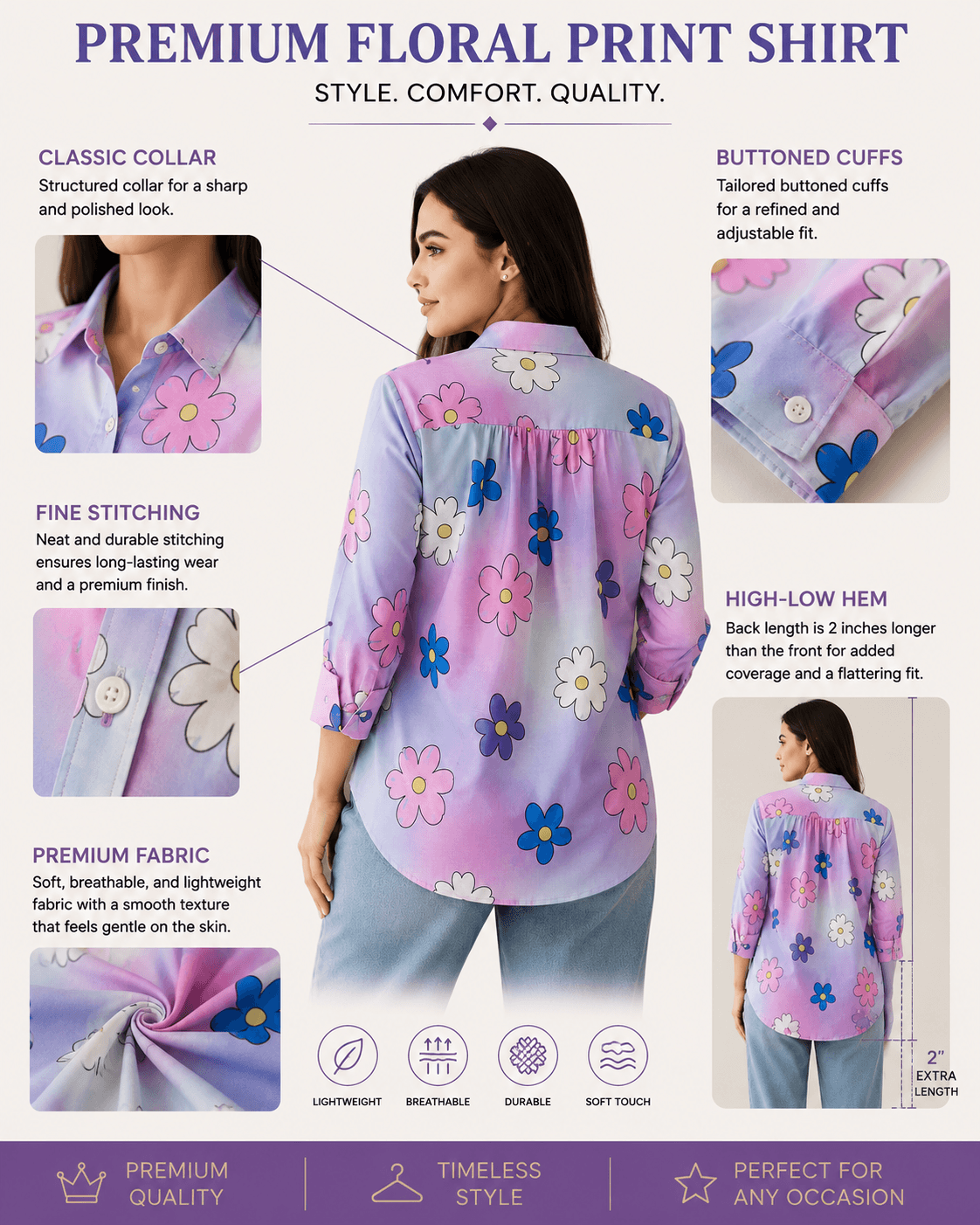 "Bloom Bae" | Button Down Shirt | Quarter Sleeves