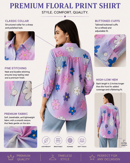 "Bloom Bae" | Button Down Shirt | Quarter Sleeves