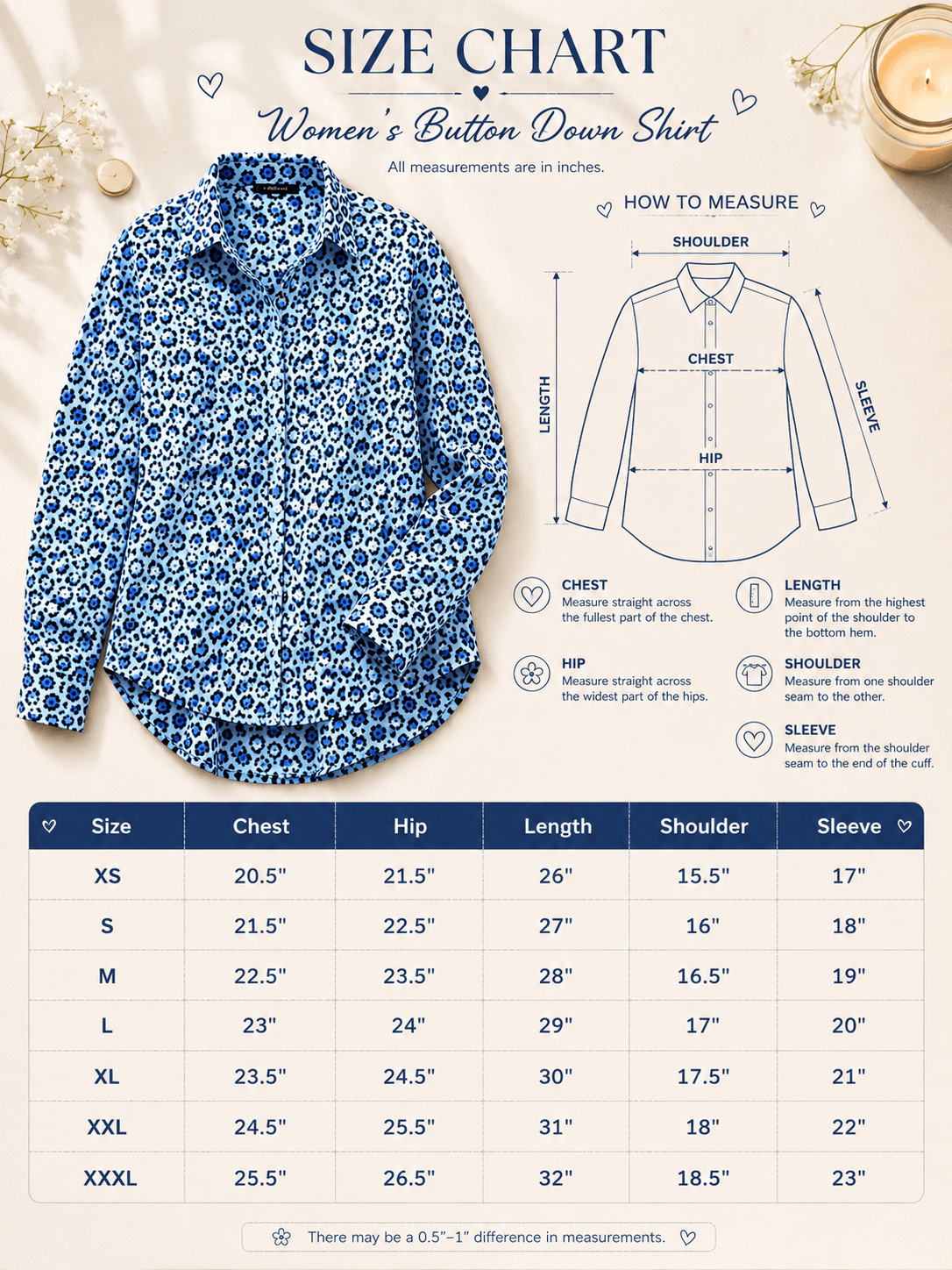 Leopard Bae(Blue Edition) Premium Swiss Cotton Button Down Shirt for Women | Soft, Breathable & All-Season Wear(Full Sleeves)