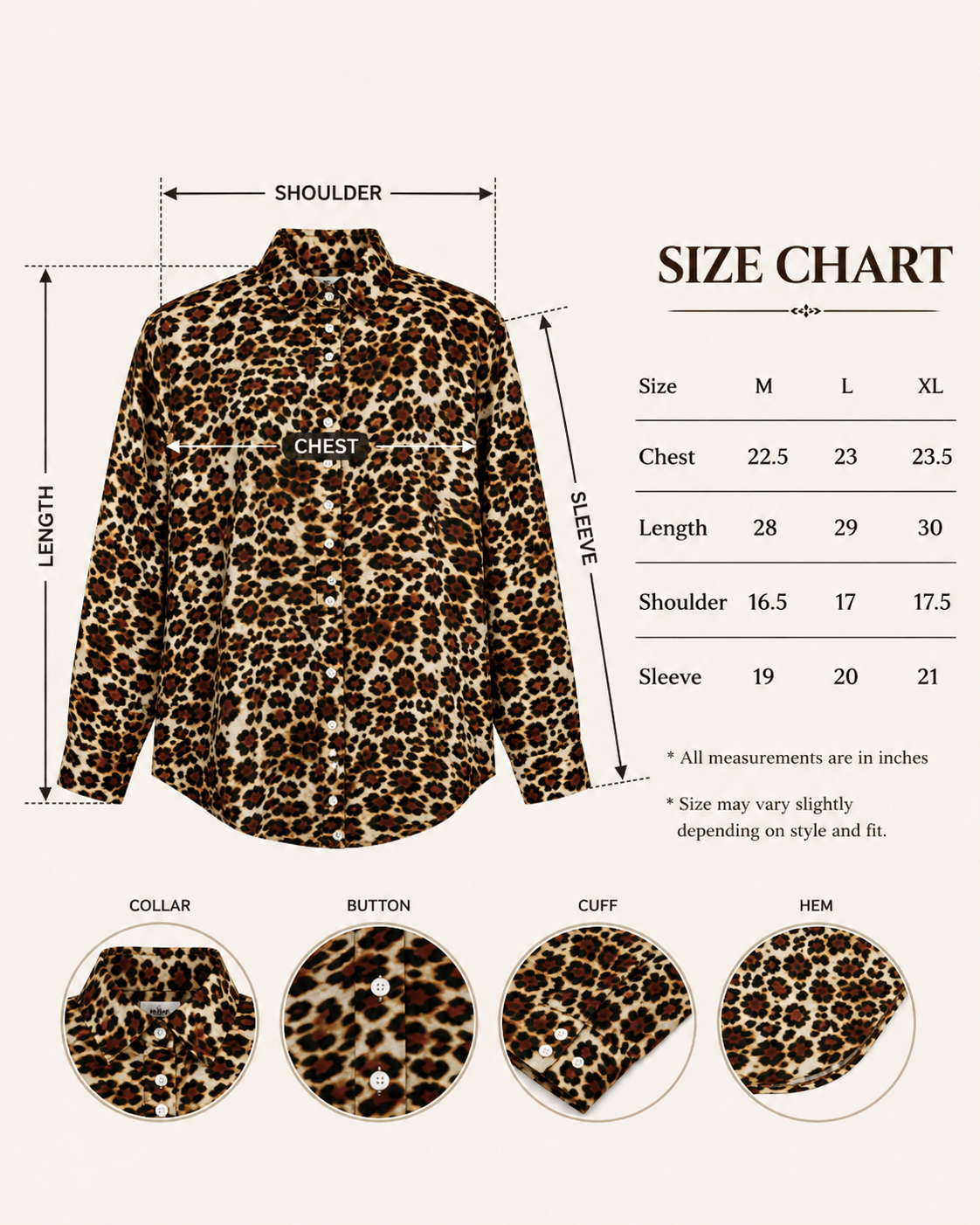 "Leopard Bae" | Button Down Shirt | Full Sleeves