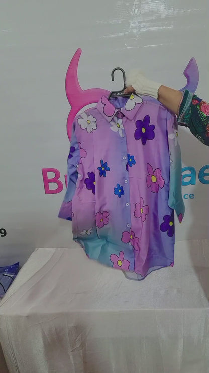 "Bloom Bae" | Button Down Shirt | Quarter Sleeves