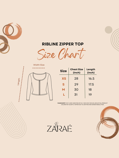 Ribline Zipper Top